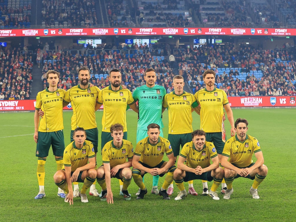 Players pose for a photo prior to the match between Sydney FC and Wrexham AFC.