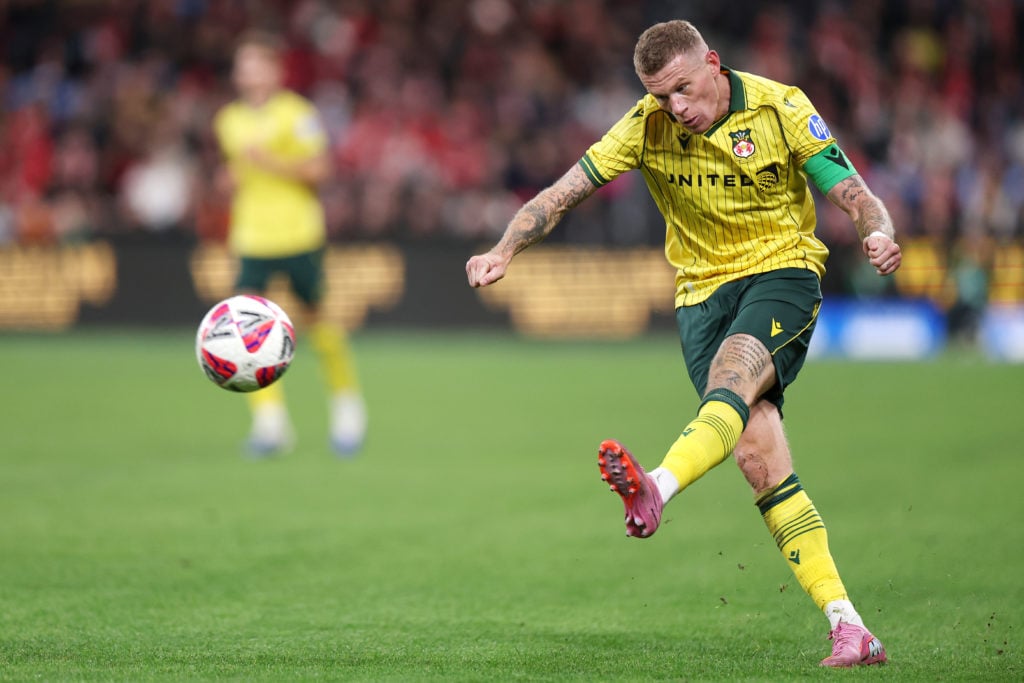 James McClean in action during Sydney FC v Wrexham AFC in the pre-season clash.