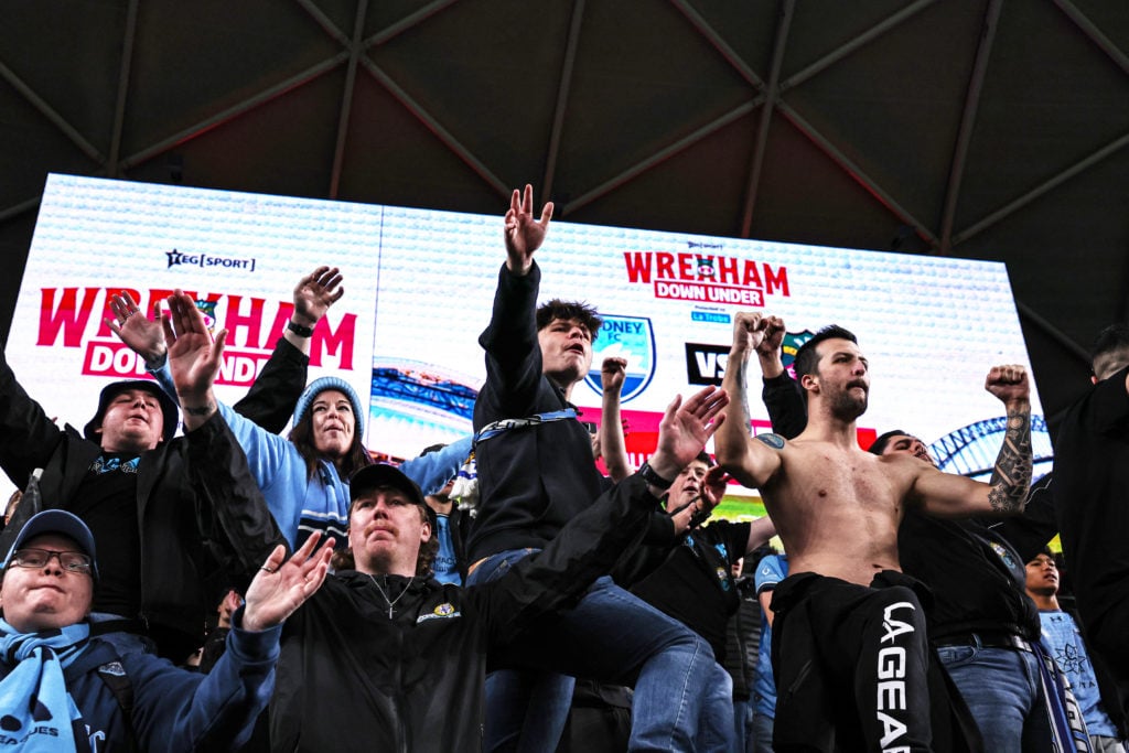 Sydney FC fans during the pre-season friendly against Wrexham.