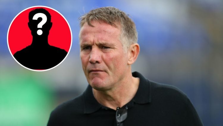Image of Wrexham Manager Phil Parkinson during the Sky Bet League 2 match between Barrow and Wrexham, Inset of a mystery player