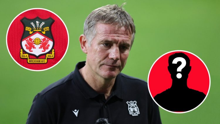 Image of Phil Parkinson the head coach / manager of Wrexham during the Sky Bet League One match between Wrexham AFC and Shrewsbury Town, insets of ...