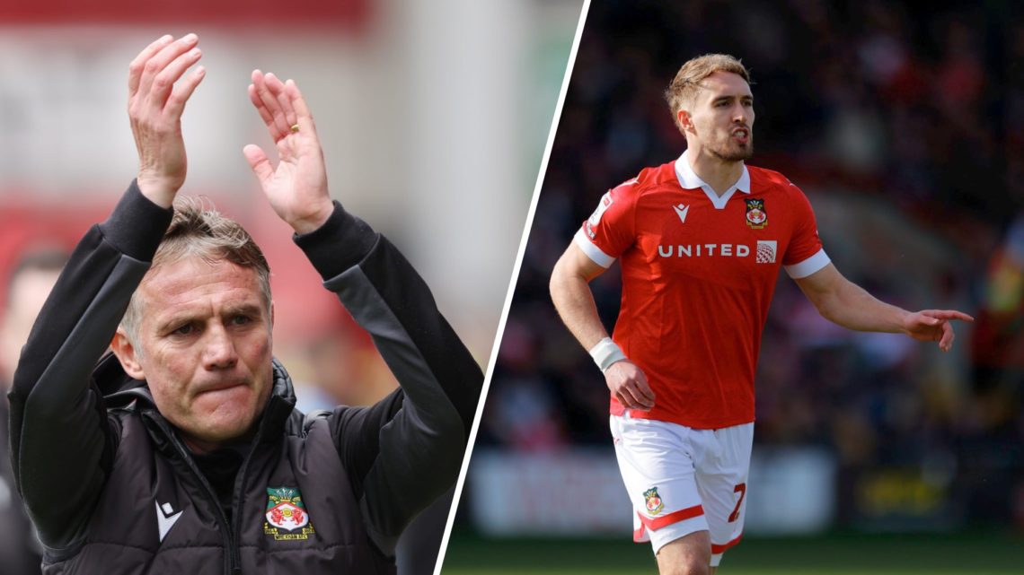 A split image of Wrexham boss Phil Parkinson (L) and Wrexham striker Sam Smith (R)