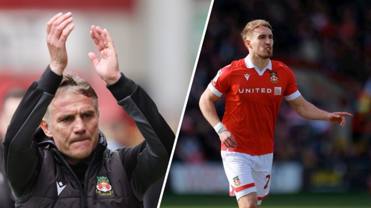 A split image of Wrexham boss Phil Parkinson (L) and Wrexham striker Sam Smith (R)
