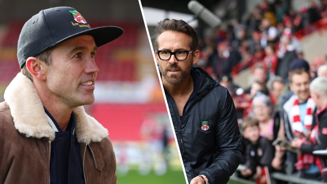 Rob McElhenney during Wrexham v Notts County - Vanarama National League. Ryan Reynolds signs autographs and has picture with fans ahead of the Vana...