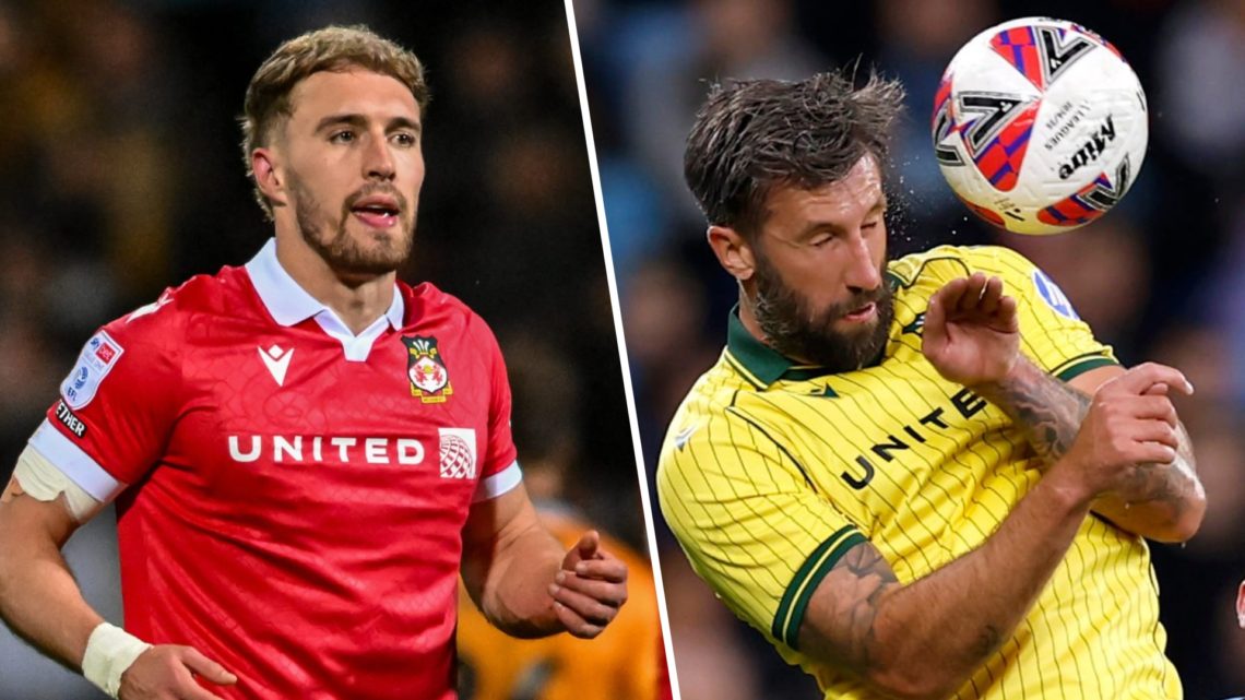 Split image of Wrexham's Sam Smith (L) and Ollie Palmer (R)