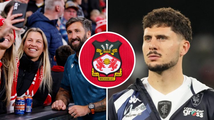 Ollie Palmer of Wrexham AFC takes a selfie with fans. Liberato Cacace during the Serie A match between SSC Napoli and Empoli FC. The official club ...