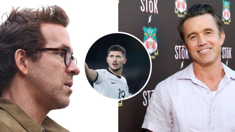 Ryan Reynolds co-owner of Wrexham. Liberato Cacace of New Zealand. Rob McElhenney attends Wrexham AFC's Wrex Coast tour kick-off party.