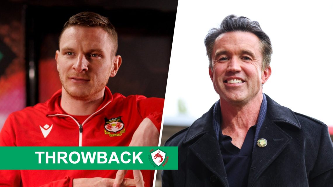 Split image of Paul Mullin (L) and Wrexham owner Rob McElhenney (R)