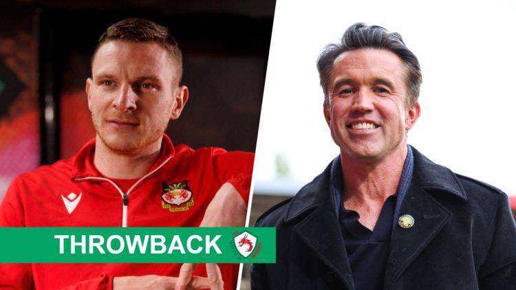 Split image of Paul Mullin (L) and Wrexham owner Rob McElhenney (R)
