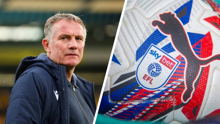 Phil Parkinson during Wellington Phoenix vs Wrexham AFC. A detailed view of the SkyBet and EFL league logo on a white Puma match ball before the Sk...