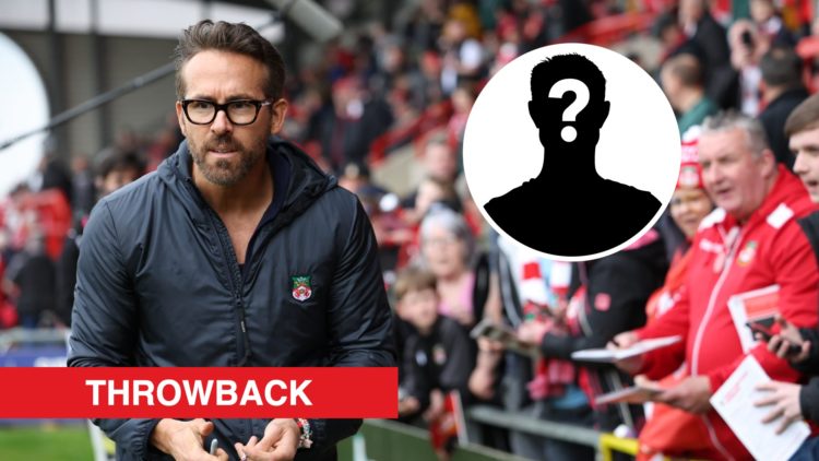 Ryan Reynolds pictured with Wrexham fans. Inset, a mystery player icon