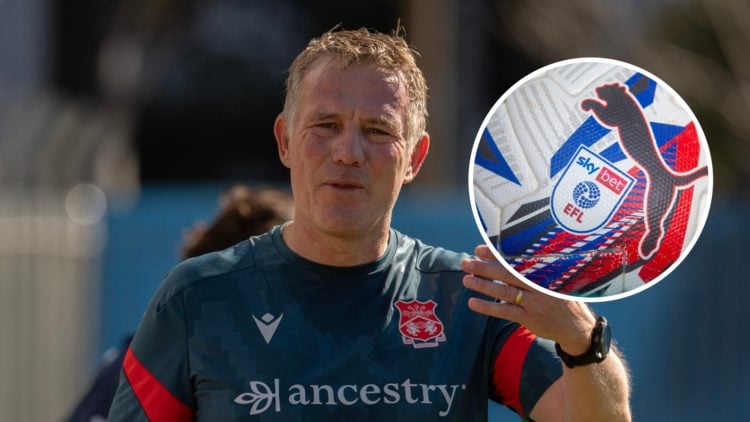 Wrexham manager Phil Parkinson. Inset, EFL logo.