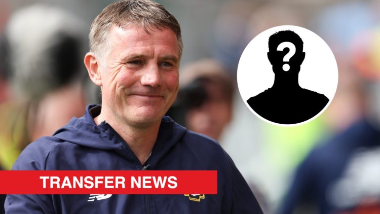 Wrexham boss Phil Parkinson looks on against Notts County. Inset, a mystery player icon