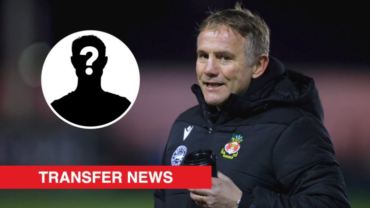 Wrexham boss Phil Parkinson looks on against Shrewsbury Town. Inset, a mystery player icon.