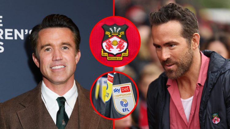 Ryan Reynolds the co-owner of Wrexham prior to the Sky Bet League Two match between Wrexham and Milton Keynes Dons. Rob McElhenney at The Alliance ...