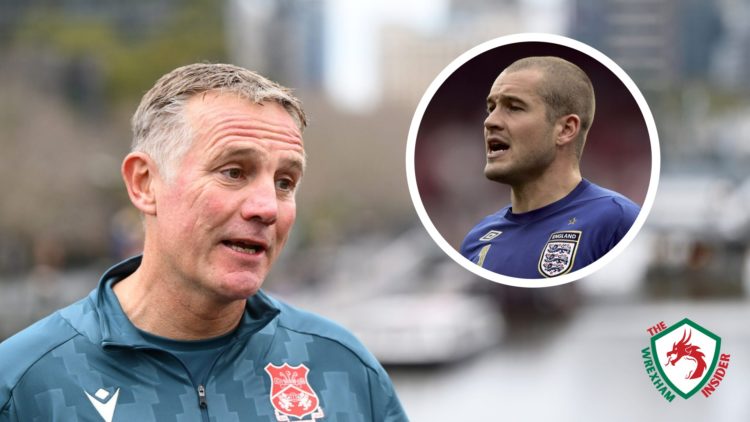 Wrexham manager Phil Parkinson speaks to the media in Australia. Inset a picture of England goalkeeper Paul Robinson during a game.