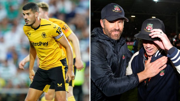 Split Image of Conor Coady of Wolverhampton Wanderers FC during the Pre-Season Friendly match between Wolverhampton Wanderers and Sporting CP, Ryan...