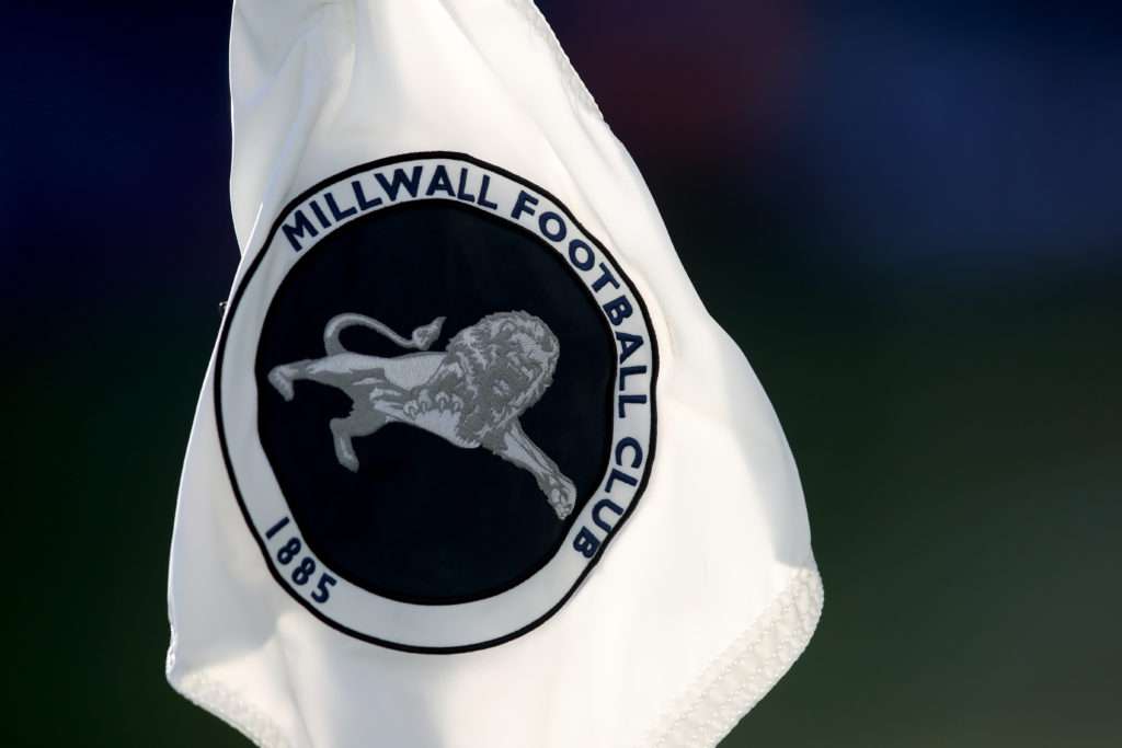 The Millwall club crest is seen on a corner flag