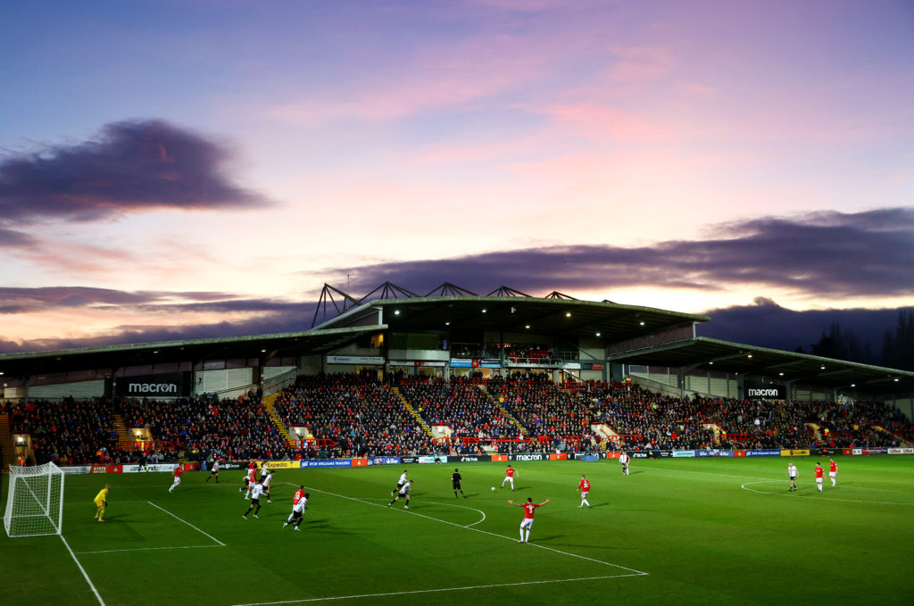 General view inside the stadium during the Emirates FA Cup Fourth Round match between Wrexham and Sheffield United at Racecourse Ground