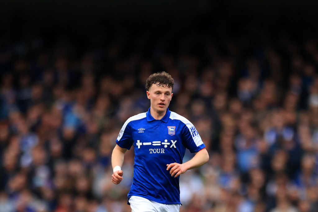 Ipswich Town's Nathan Broadhead in action v Norwich City