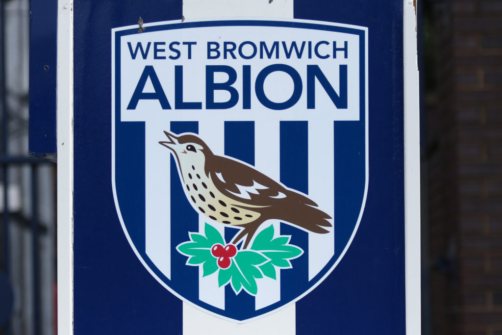 A general view of the West Bromwich Albion badge at The Hawthorns.