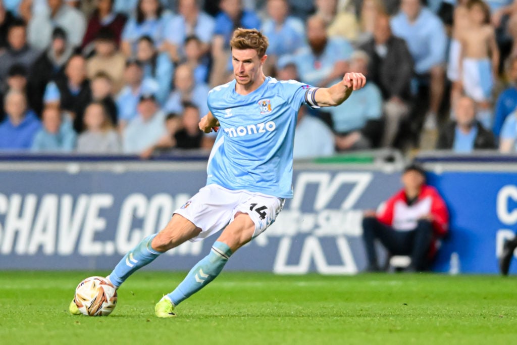 Coventry City midfielder Ben Sheaf in action against Sunderland.