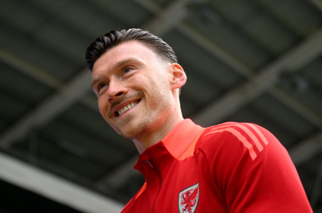 Wales striker Kieffer Moore before facing Liechtenstein