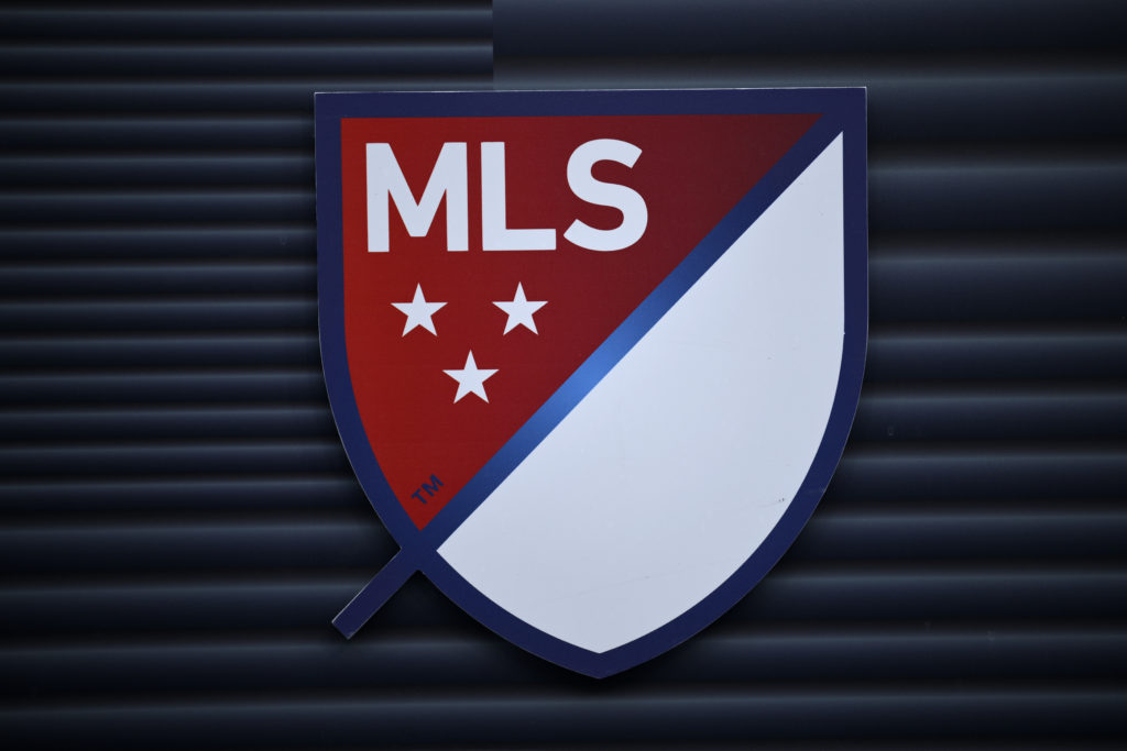A detailed view of a MLS crest
