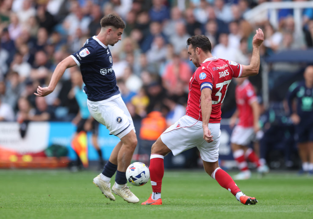 Matty James in action during Millwall v Wrexham AFC in the Sky Bet Championship clash.