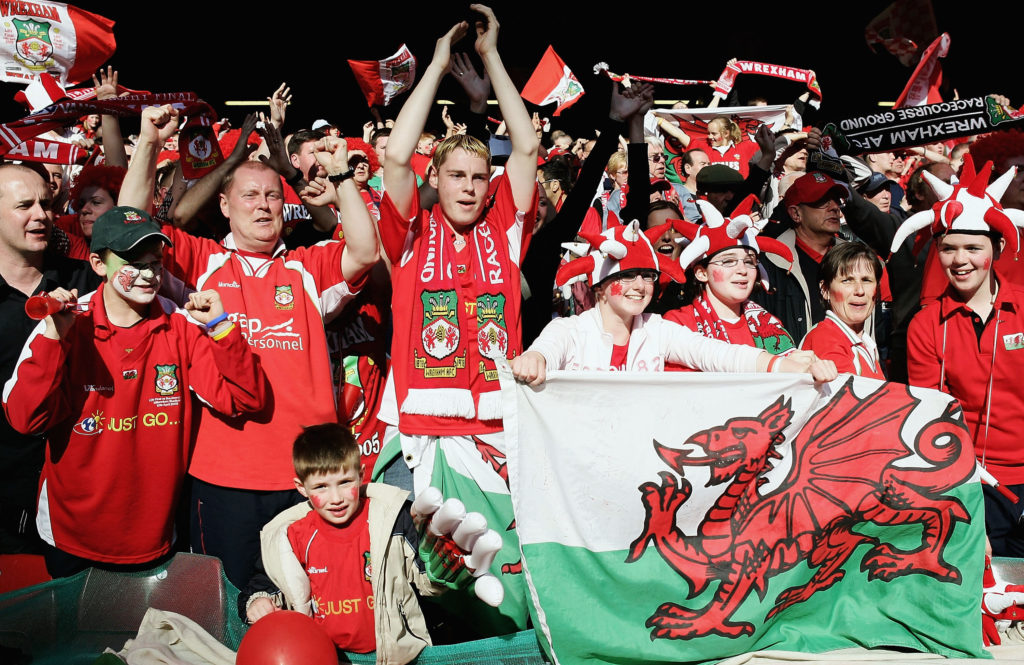 Wrexham Fans celebrate winning the LDV Vans Trophy
