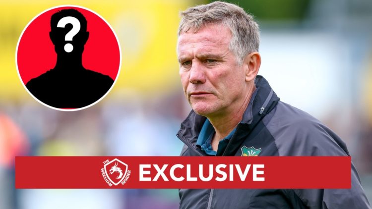 Image of Head Coach Phil Parkinson of Wrexham AFC looks on during the Pre-season friendly match between FC Groningen and Wrexham, inset of Wrexham ...