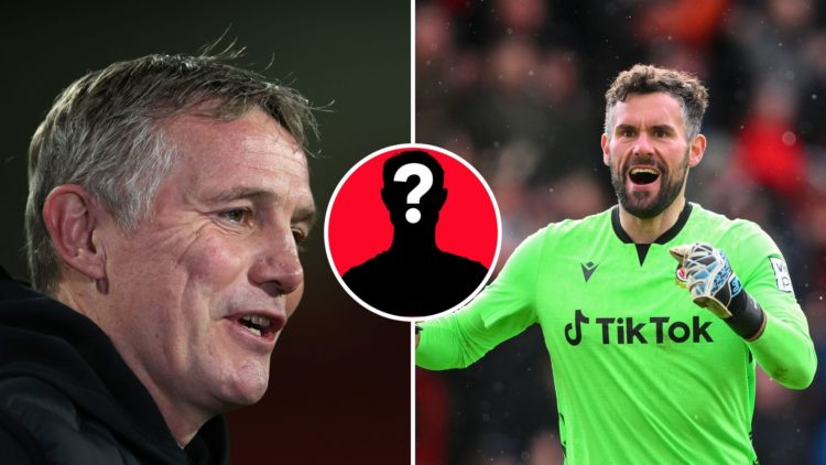 Split Image of Phil Parkinson, Manager of Wrexham prior to the Sky Bet League One match between Wrexham AFC and Birmingham City, Ben Foster of Wrex...