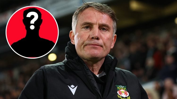 Image of Wrexham Head Coach Phil Parkinson during the Sky Bet League Two match between Milton Keynes Dons and Wrexham, inset of a mystery player