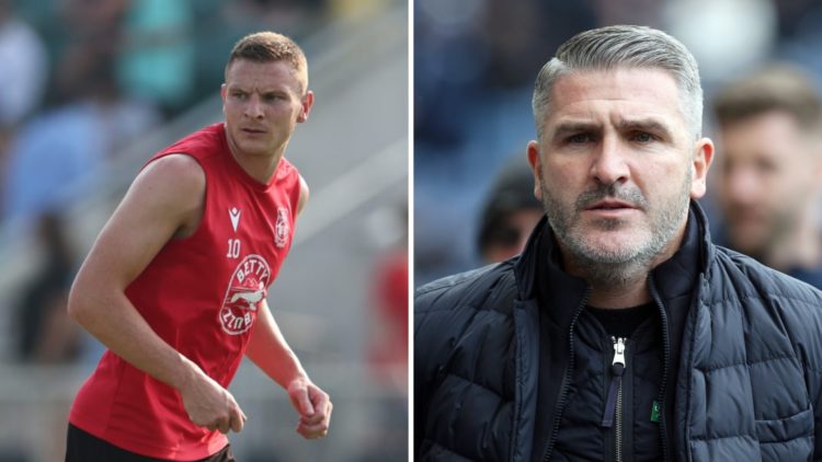 Paul Mullin of Wrexham during a pre-season training session. Ryan Lowe before Preston North End v Wigan Athletic - Sky Bet Championship