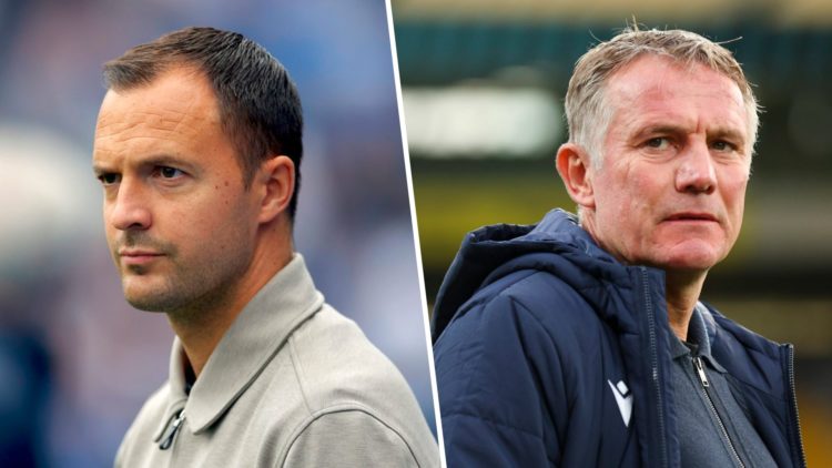 Split image of Birmingham City manager Chris Davies (L) and Wrexham manager Phil Parkinson (R)
