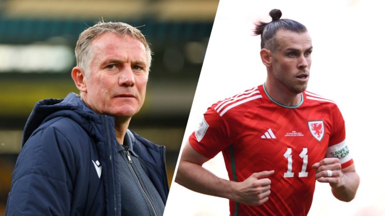 A split image of Wrexham boss Phil Parkinson (L) and Wales forward Gareth Bale (R)