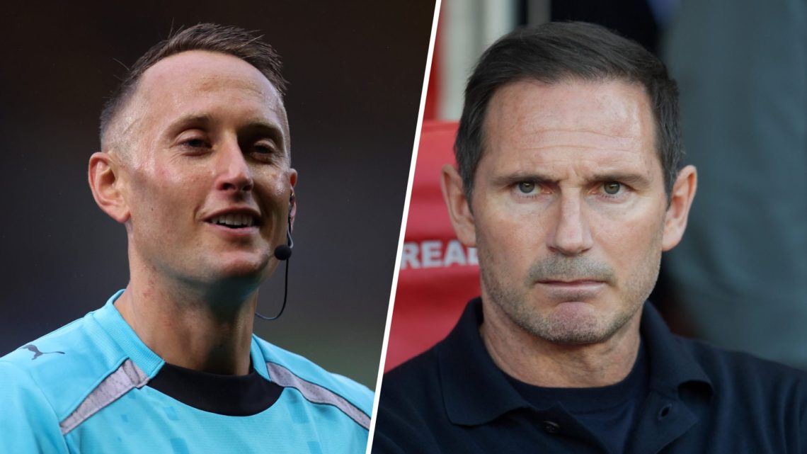 Split image of referee James Bell (L) and Coventry City manager Frank Lampard (R)