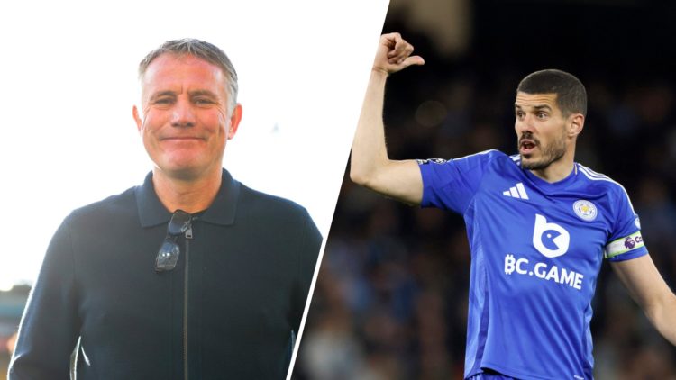 A split image of Wrexham boss Phil Parkinson (L) and Leicester City defender Conor Coady (R)