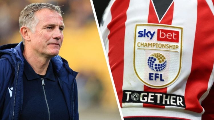 Phil Parkinson looks on before Wellington Phoenix v Wrexham. Detailed view of the Sky Bet Championship logo during the Sky Bet Championship match b...