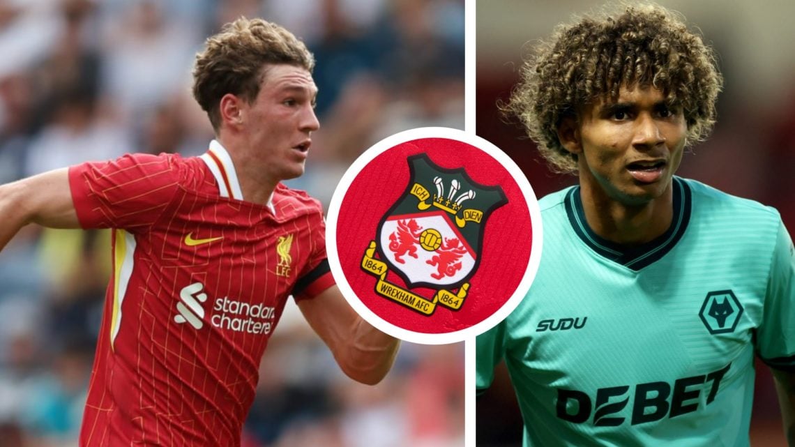 Split image of Liverpool's Lewis Koumas in action and Wolves player Pedro Lima during a Premier League game. Inset a picture of the official club b...