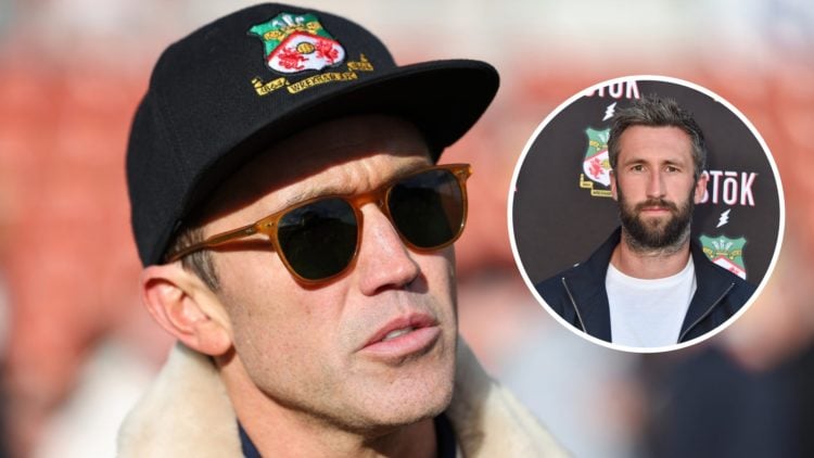 Rob McElhenney during Wrexham v Notts County - Vanarama National League. Ollie Palmer at the "Welcome to Wrexham: Wrex Coast Tour".