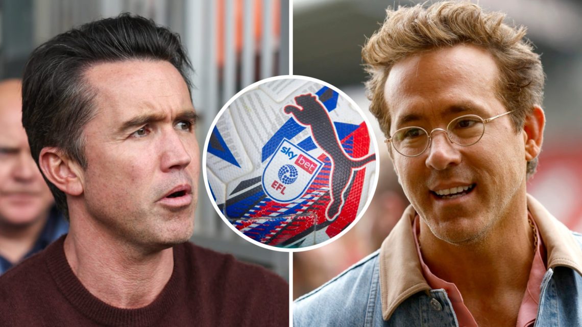 Rob McElhenney watches Blackpool vs Wrexham AFC - Sky Bet League One. Ryan Reynolds before Wrexham AFC v West Bromwich Albion - Sky Bet Championshi...