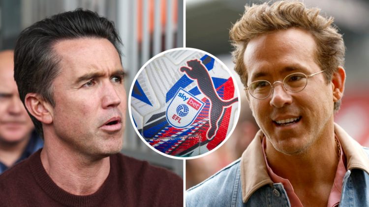 Rob McElhenney watches Blackpool vs Wrexham AFC - Sky Bet League One. Ryan Reynolds before Wrexham AFC v West Bromwich Albion - Sky Bet Championshi...