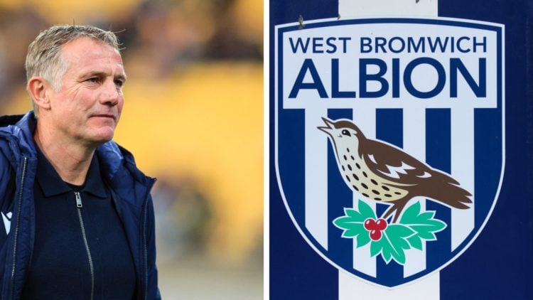 Phil Parkinson looks on before Wellington Phoenix v Wrexham. A general view of the West Bromwich Albion badge at The Hawthorns.