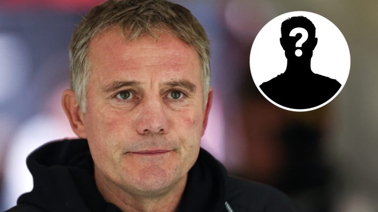 Wrexham boss Phil Parkinson looks on before facing Wolverhampton Wanderers Under-21s. Inset, a mystery player icon.