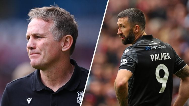 A split image of Wrexham boss Phil Parkinson (L) and Wrexham striker Ollie Palmer (R)
