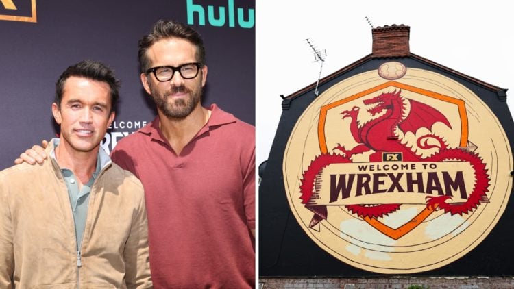 Rob McElhenney and Ryan Reynolds attend the FYC red carpet for FX's "Welcome to Wrexham". A general view of a Welcome to Wrexham football-branded m...
