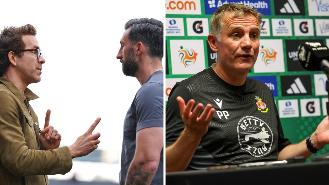 Ollie Palmer and Ryan Reynolds before Wrexham's League One clash with Charlton Athletic. Phil Parkinson at a Wrexham press conference.