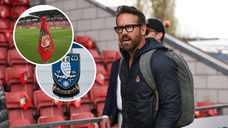 Ryan Reynolds before Wrexham v Boreham Wood - Vanarama National League. A general view of a Wrexham corner flag before Wrexham AFC v Shrewsbury Tow...