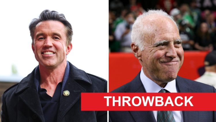 Rob McElhenney before Wrexham v Charlton in the Sky Bet League One clash, Jeffrey Lurie before the Philadelphia Eagles Super Bowl clash with Kansas...